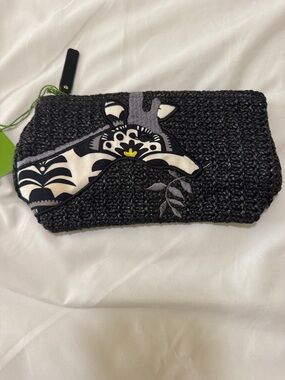 NWT Vera Bradley Straw Pouch Fanfare Giraffe Print